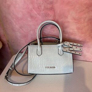 Steve Madden Light Blue Croc-Embossed Handbag
